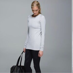 Lululemon Rest Less Pullover Light Gray/Blue Color